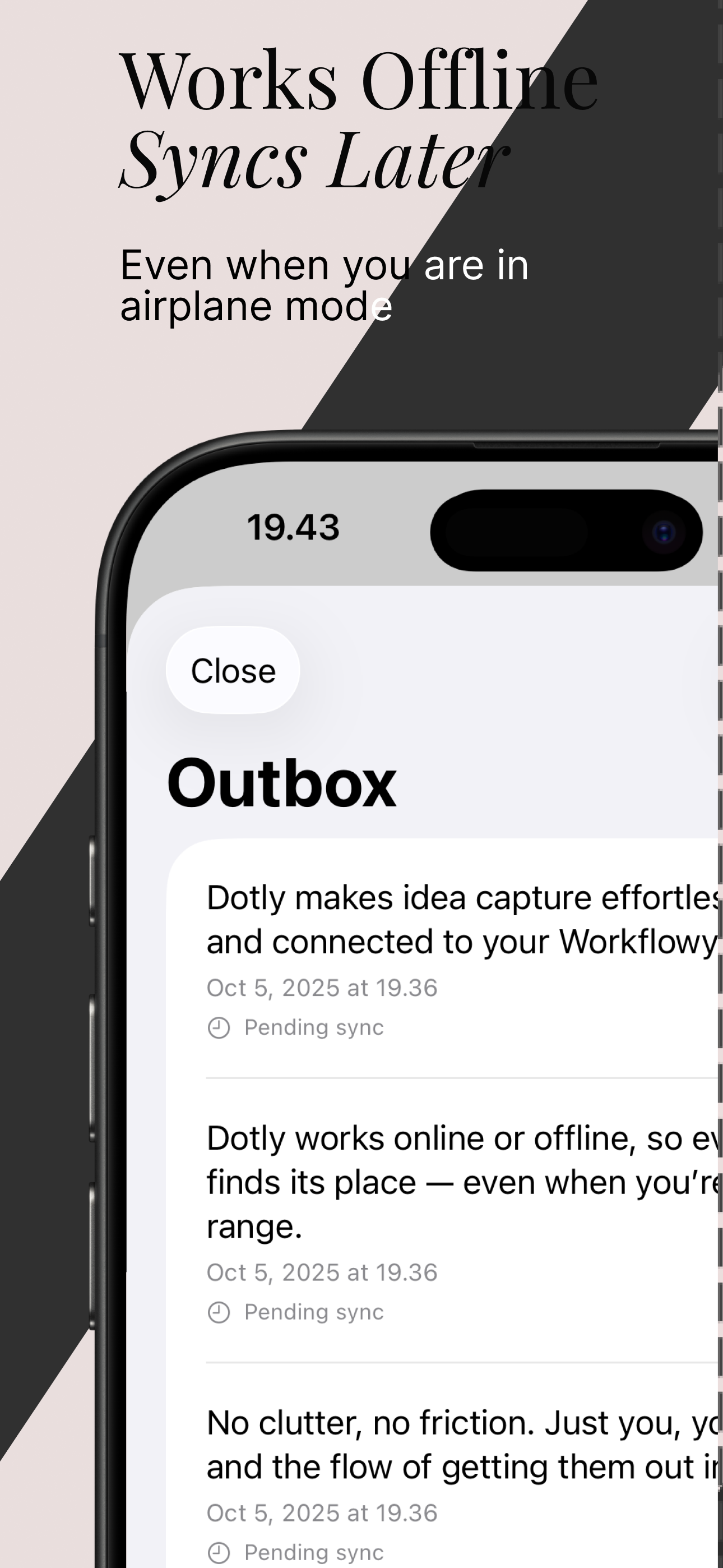 Dotly outbox for offline sync